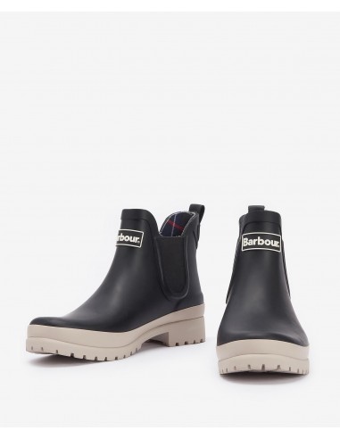 Barbour Mallow Chelsea Welly en color negro y blanco